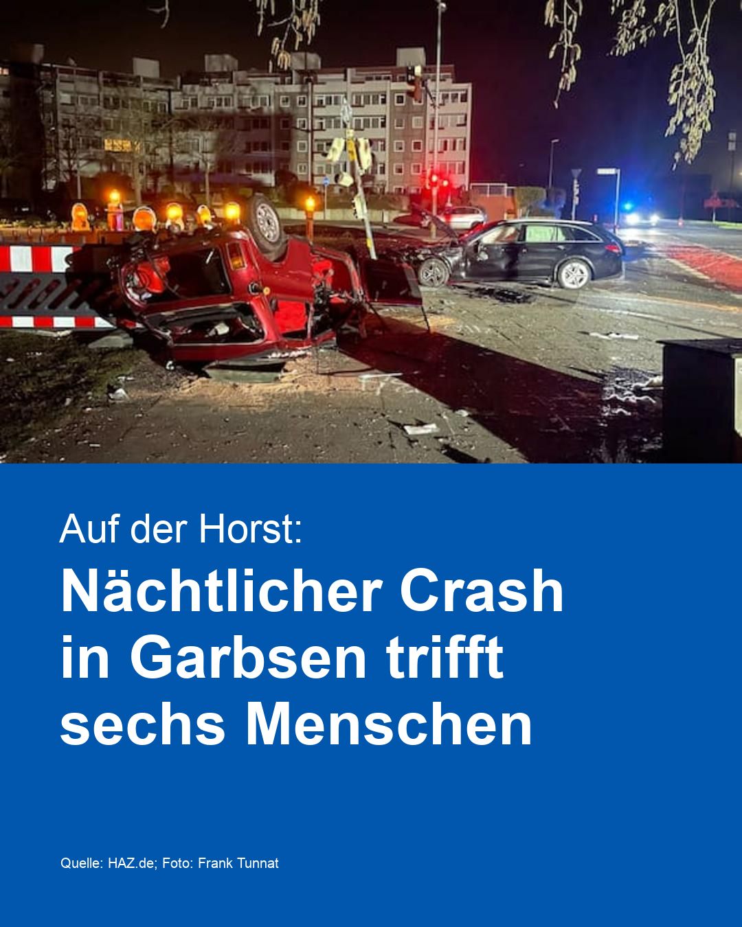 Auf der Horst: Nächtlicher Crash in Garbsen trifft sechs Menschen
