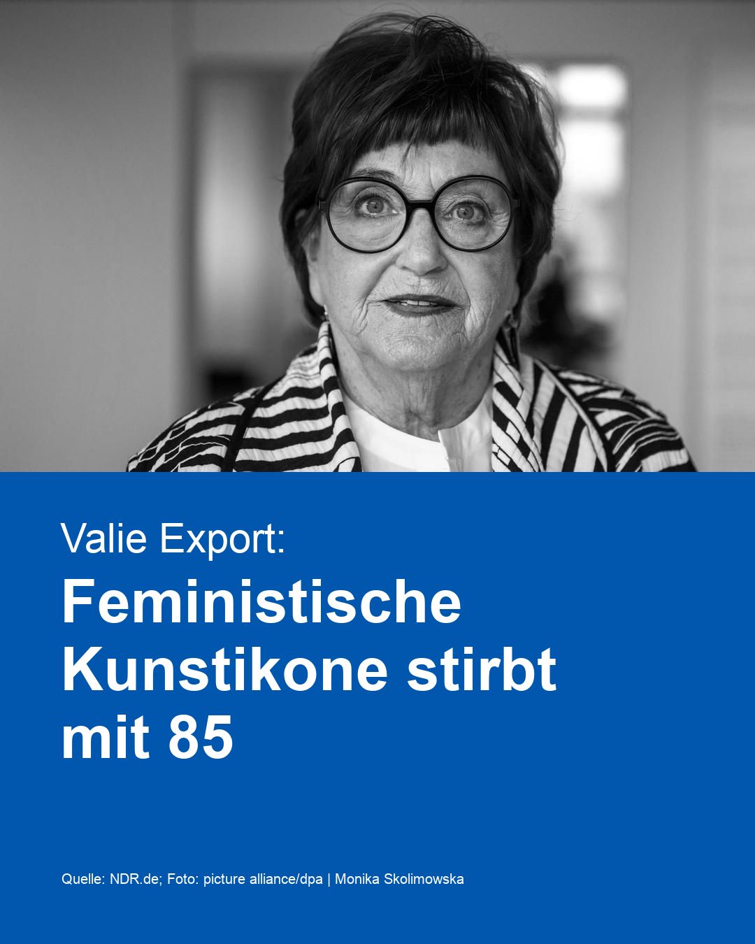 Valie Export: Feministische Kunstikone stirbt mit 85
